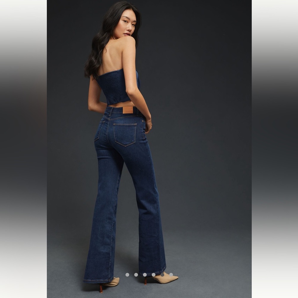 Avec Les Filles Blue High Rise “It Girl” Flare Leg Jeans